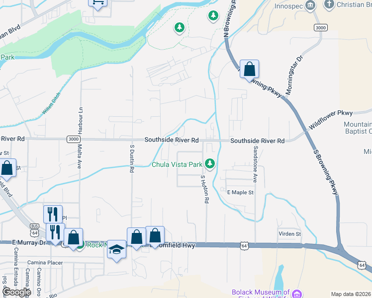 map of restaurants, bars, coffee shops, grocery stores, and more near 2800 East Cedar Street in Farmington