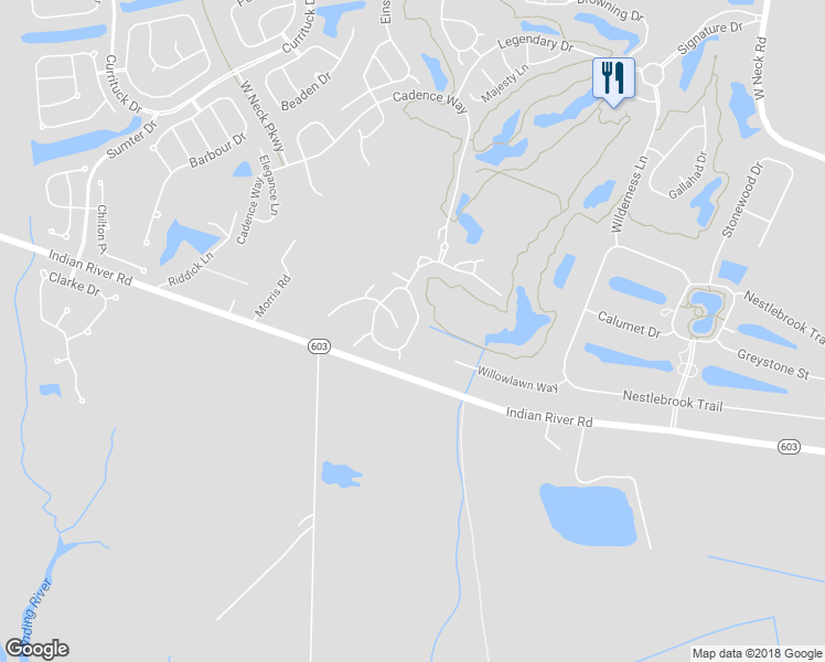 map of restaurants, bars, coffee shops, grocery stores, and more near 3464 Winding Trail Circle in Virginia Beach