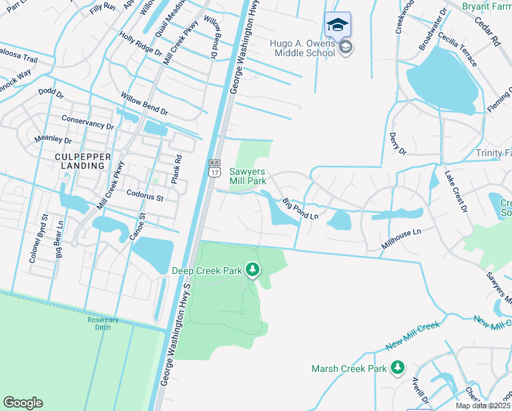 map of restaurants, bars, coffee shops, grocery stores, and more near 2800 Cistern Circle in Chesapeake