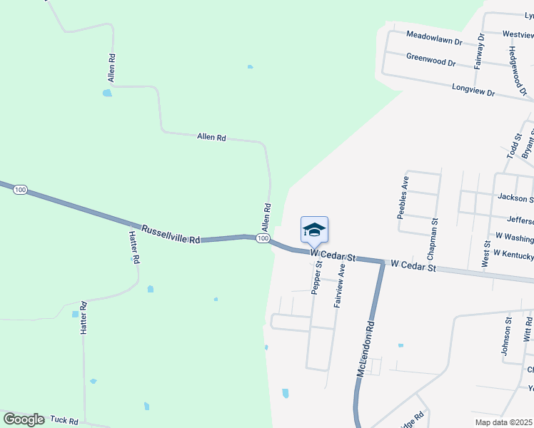 map of restaurants, bars, coffee shops, grocery stores, and more near 100 Allen Road in Franklin