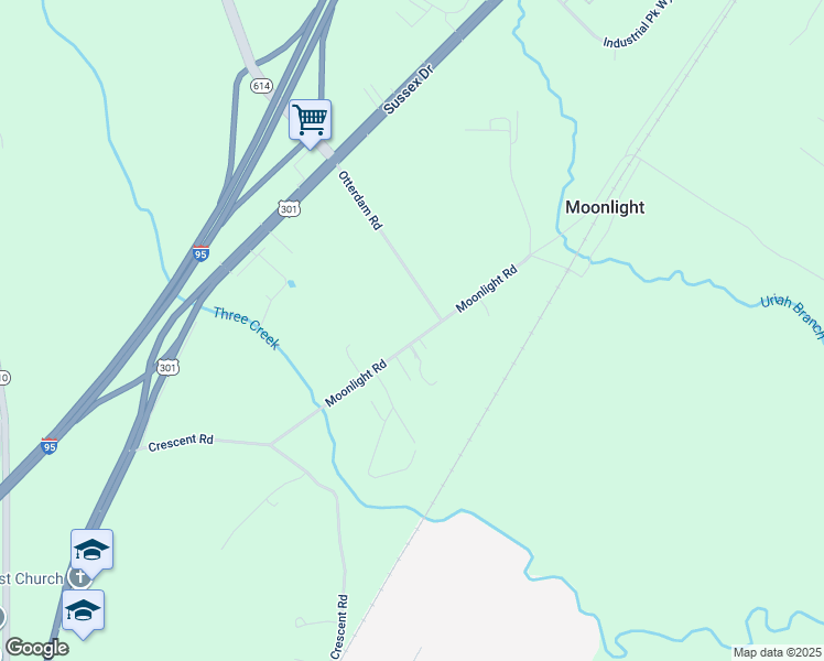 map of restaurants, bars, coffee shops, grocery stores, and more near 280 Moonlight Road in Emporia