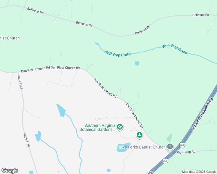 map of restaurants, bars, coffee shops, grocery stores, and more near 3000-3162 Dan River Church Road in South Boston