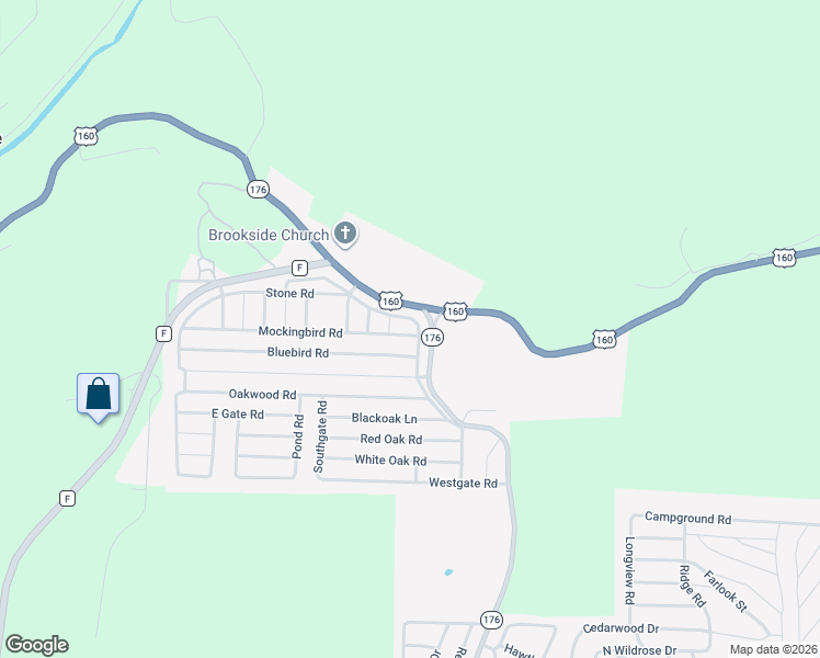 map of restaurants, bars, coffee shops, grocery stores, and more near 3087 Bluebird Road in Merriam Woods
