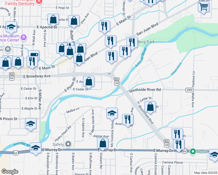 map of restaurants, bars, coffee shops, grocery stores, and more near 200-298 Wagner Avenue in Farmington