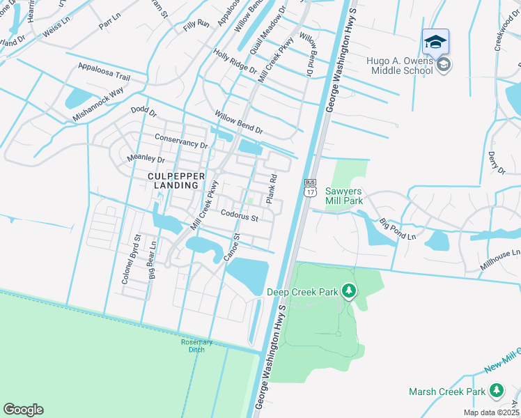 map of restaurants, bars, coffee shops, grocery stores, and more near 508 Atamasco Street in Chesapeake