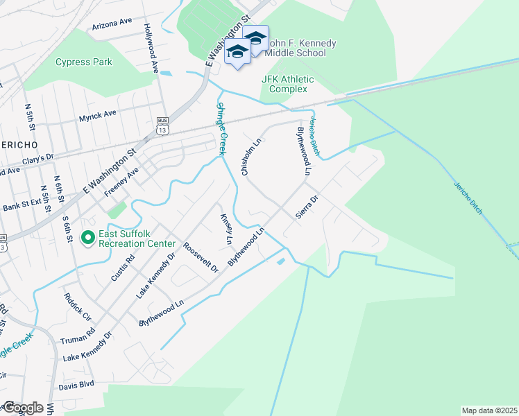 map of restaurants, bars, coffee shops, grocery stores, and more near 1206 David Lane in Suffolk