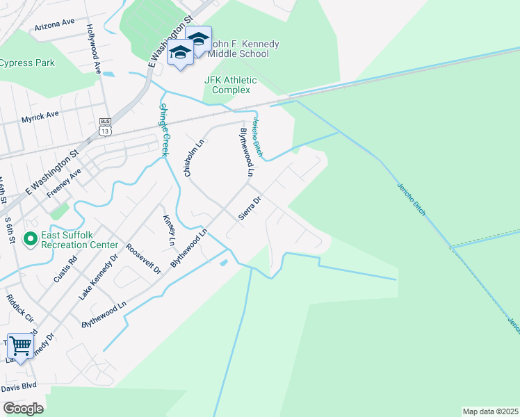 map of restaurants, bars, coffee shops, grocery stores, and more near 708 Remus Lane in Suffolk