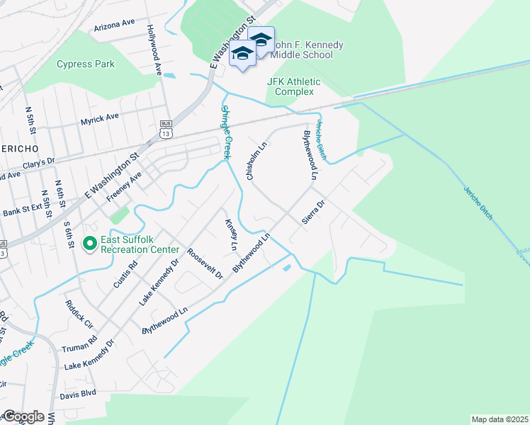 map of restaurants, bars, coffee shops, grocery stores, and more near 1206 David Lane in Suffolk