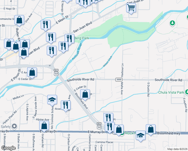 map of restaurants, bars, coffee shops, grocery stores, and more near 302 Dekalb Road in Farmington