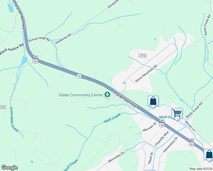 map of restaurants, bars, coffee shops, grocery stores, and more near 15471 Porterfield Highway in Abingdon