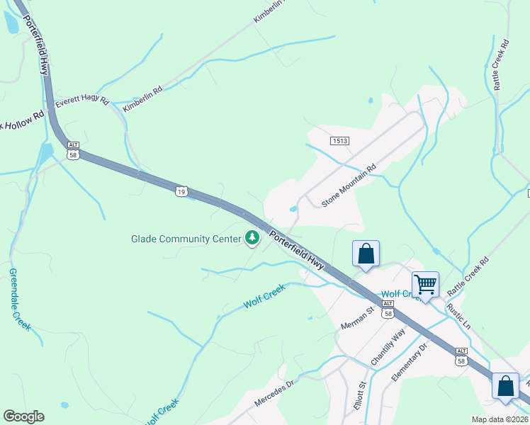map of restaurants, bars, coffee shops, grocery stores, and more near 15471 Porterfield Highway in Abingdon
