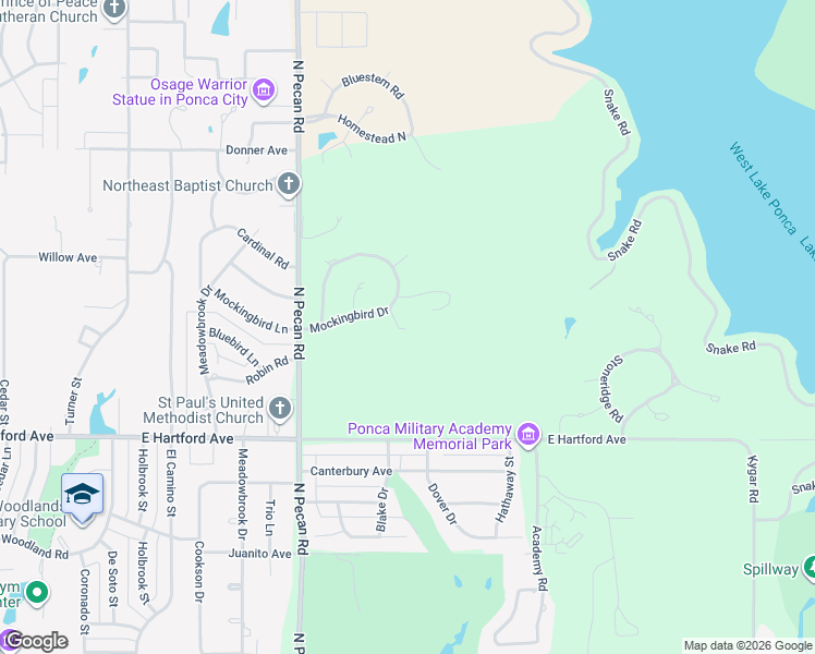 map of restaurants, bars, coffee shops, grocery stores, and more near 2004 Dover Drive in Ponca City