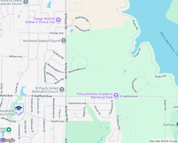 map of restaurants, bars, coffee shops, grocery stores, and more near 2004 Dover Drive in Ponca City