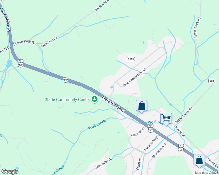 map of restaurants, bars, coffee shops, grocery stores, and more near 19091 Stone Mountain Road in Abingdon