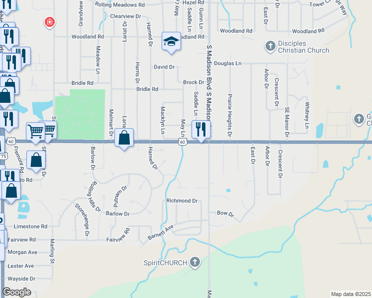 map of restaurants, bars, coffee shops, grocery stores, and more near 5259 Nowata Road in Bartlesville