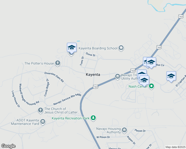 map of restaurants, bars, coffee shops, grocery stores, and more near in Kayenta