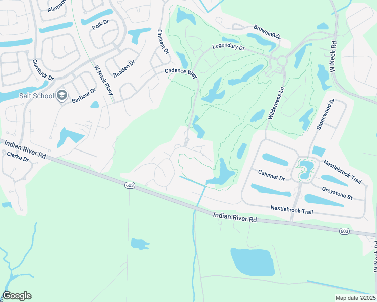 map of restaurants, bars, coffee shops, grocery stores, and more near 2861 Rose Garden Way in Virginia Beach
