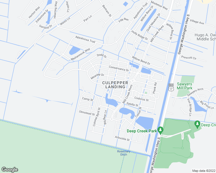 map of restaurants, bars, coffee shops, grocery stores, and more near 601 Colonel Byrd Street in Chesapeake
