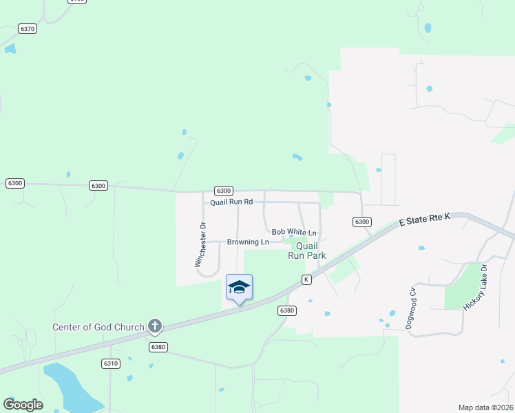 map of restaurants, bars, coffee shops, grocery stores, and more near 401 Bob White Lane in West Plains