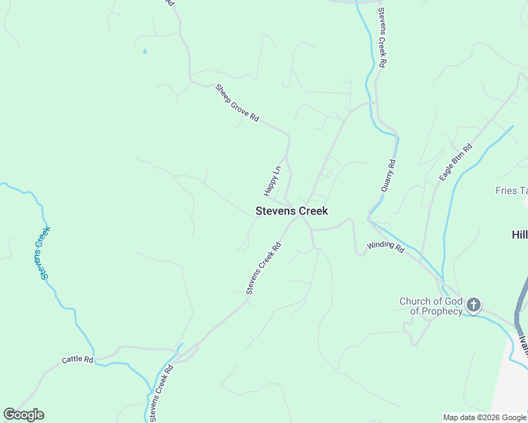 map of restaurants, bars, coffee shops, grocery stores, and more near 116 Pine Ridge Road in Fries