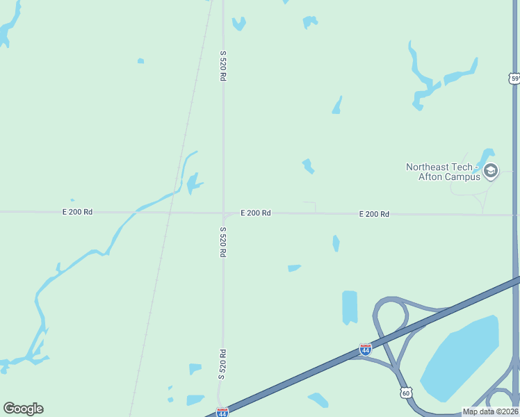 map of restaurants, bars, coffee shops, grocery stores, and more near 52146 East 200 Road in Afton