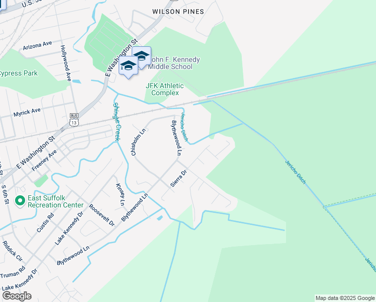 map of restaurants, bars, coffee shops, grocery stores, and more near 705 Eric Court in Suffolk