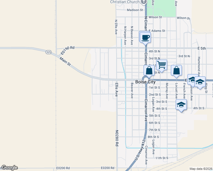 map of restaurants, bars, coffee shops, grocery stores, and more near 108 Freeman Avenue in Boise City