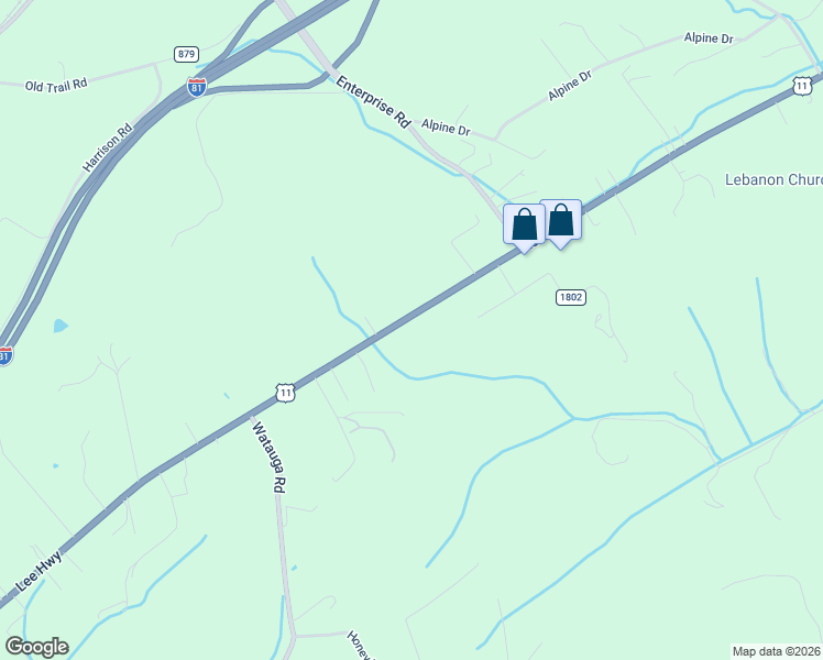 map of restaurants, bars, coffee shops, grocery stores, and more near 27094 Lee Highway in Abingdon