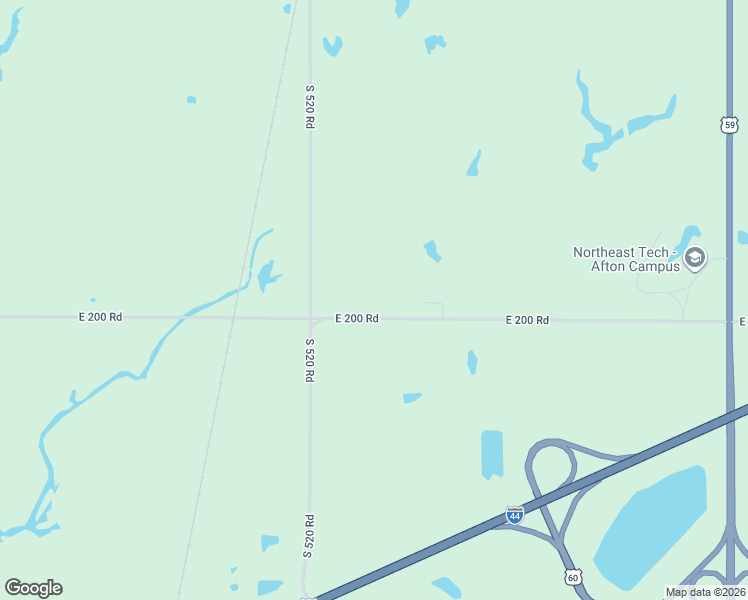 map of restaurants, bars, coffee shops, grocery stores, and more near 52146 East 200 Road in Afton