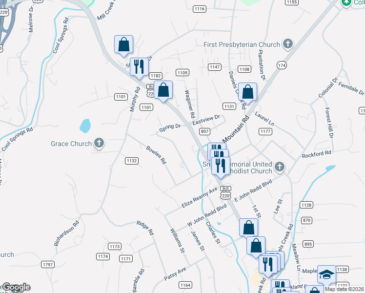 map of restaurants, bars, coffee shops, grocery stores, and more near 45 Spring Drive in Collinsville