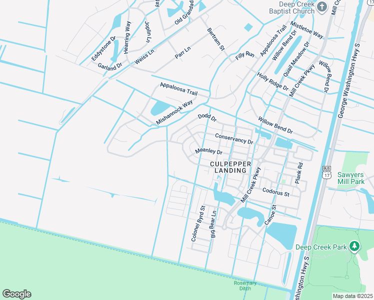 map of restaurants, bars, coffee shops, grocery stores, and more near 3350 Patrick Henry Drive in Chesapeake