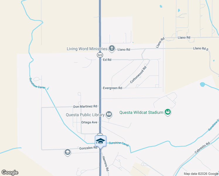 map of restaurants, bars, coffee shops, grocery stores, and more near 42-48 Sage Brush Rd in Questa
