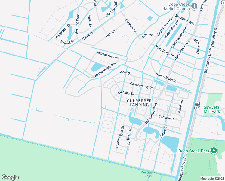 map of restaurants, bars, coffee shops, grocery stores, and more near 3354 Patrick Henry Drive in Chesapeake
