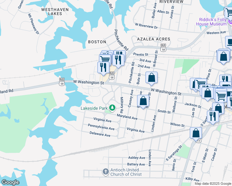 map of restaurants, bars, coffee shops, grocery stores, and more near in Suffolk