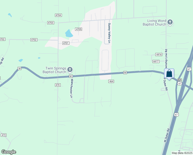map of restaurants, bars, coffee shops, grocery stores, and more near 189 Murfield Drive in Poplar Bluff