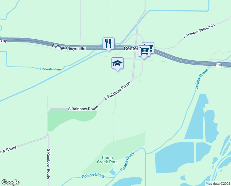 map of restaurants, bars, coffee shops, grocery stores, and more near 48 South Smith Avenue in Sanger