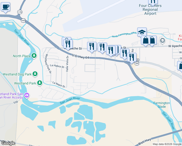 map of restaurants, bars, coffee shops, grocery stores, and more near 135 Gooding Lane in Farmington