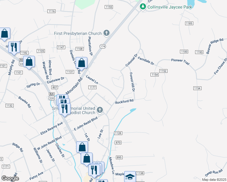 map of restaurants, bars, coffee shops, grocery stores, and more near 1080 Laurel Lane in Collinsville