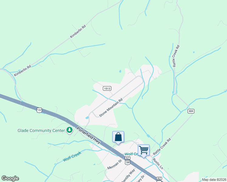 map of restaurants, bars, coffee shops, grocery stores, and more near 19237 County Road 1511 in Abingdon