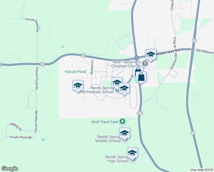 map of restaurants, bars, coffee shops, grocery stores, and more near 198 Oscar Ln in Reeds Spring