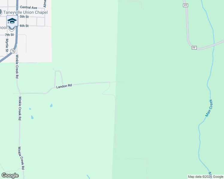 map of restaurants, bars, coffee shops, grocery stores, and more near 570 Max Creek Road in Taneyville