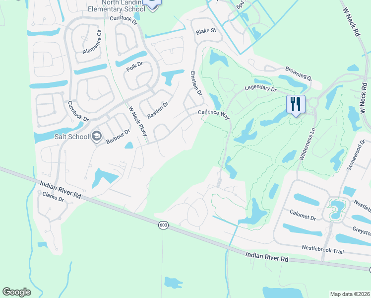 map of restaurants, bars, coffee shops, grocery stores, and more near 3133 Genius Place in Virginia Beach