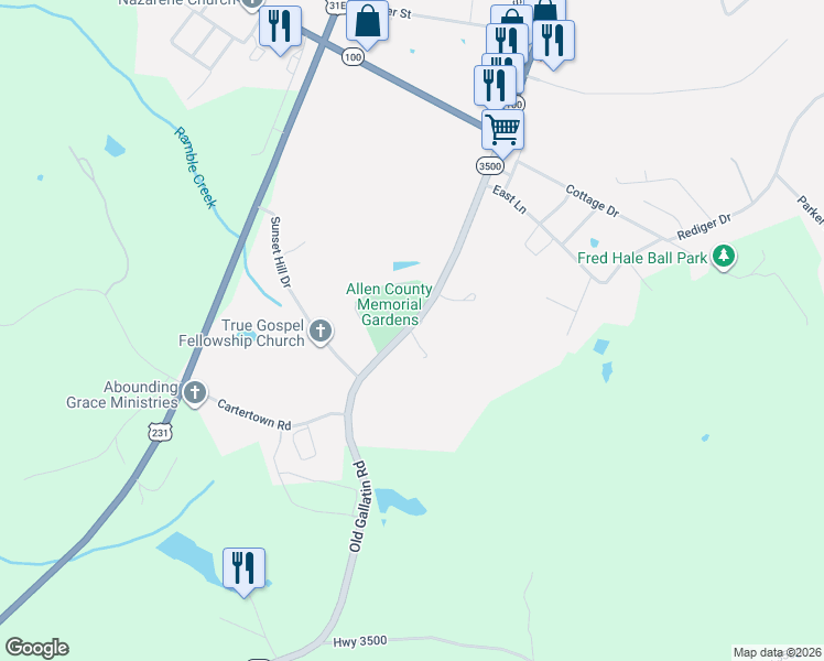 map of restaurants, bars, coffee shops, grocery stores, and more near 2244 Old Gallatin Rd in Scottsville