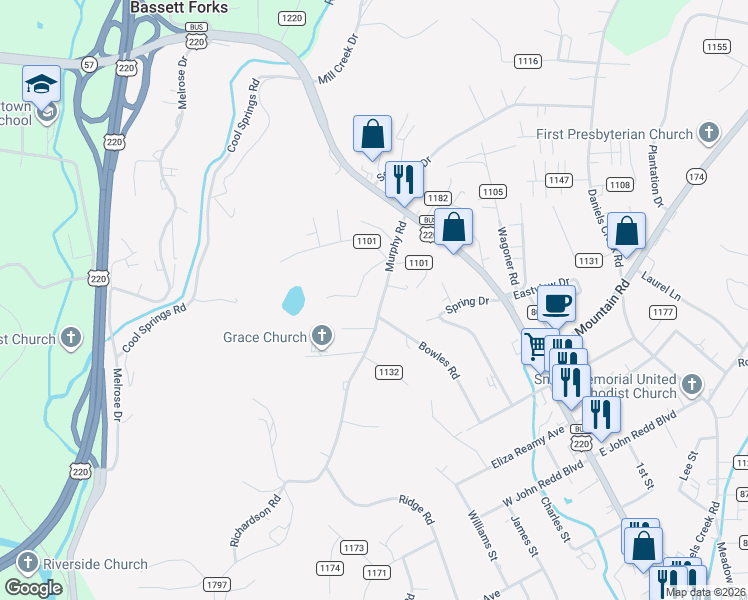 map of restaurants, bars, coffee shops, grocery stores, and more near 222 Murphy Road in Collinsville