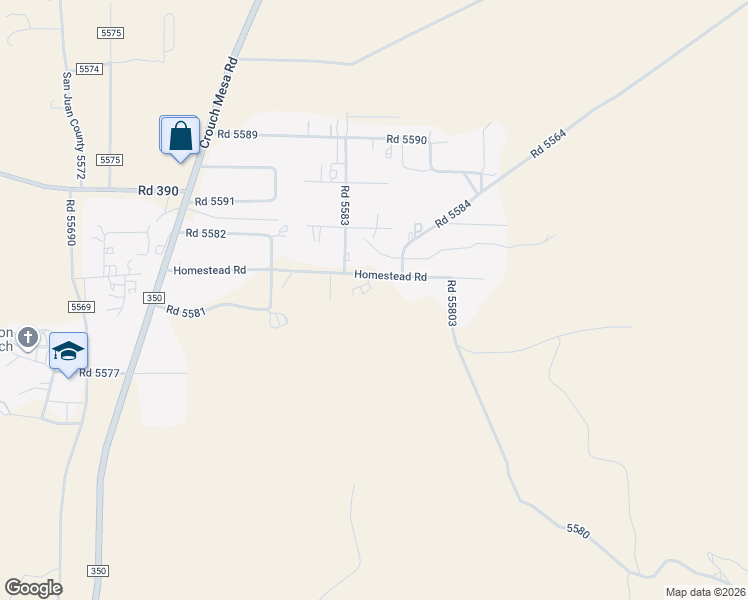 map of restaurants, bars, coffee shops, grocery stores, and more near 17B Road 5580 in Farmington