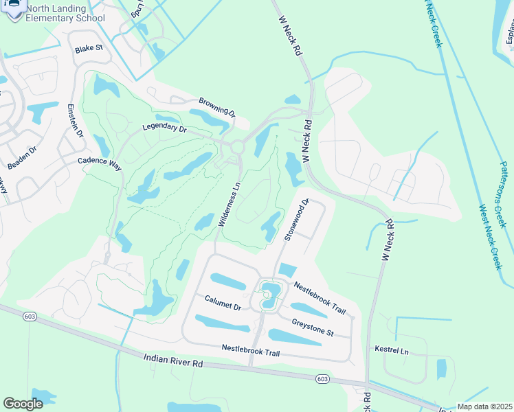 map of restaurants, bars, coffee shops, grocery stores, and more near 2604 Merlin Court in Virginia Beach