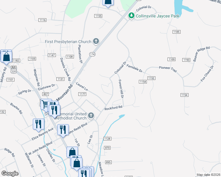 map of restaurants, bars, coffee shops, grocery stores, and more near 267-399 County Road 1118 in Collinsville