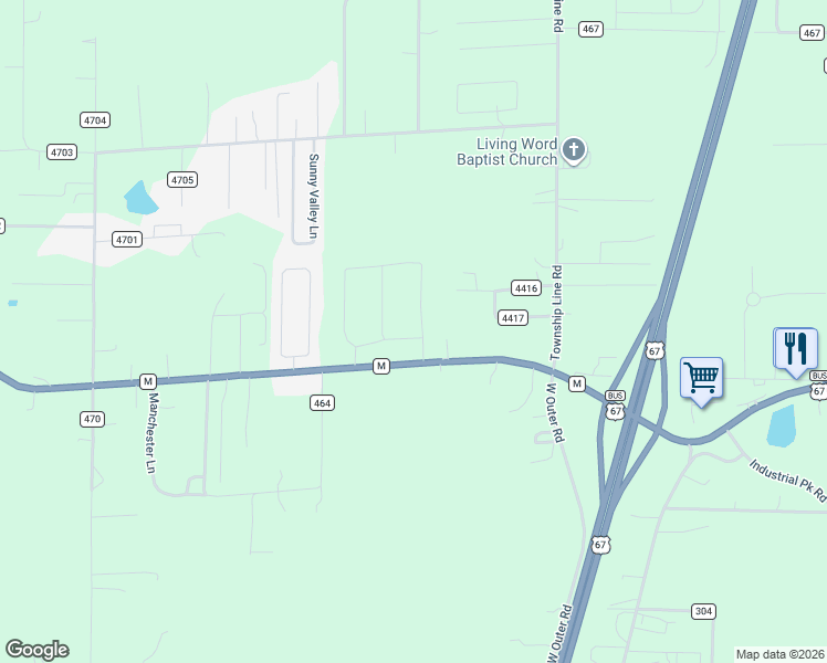 map of restaurants, bars, coffee shops, grocery stores, and more near 115 Casey Lane in Poplar Bluff