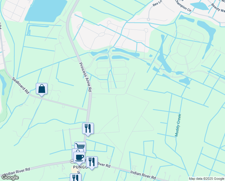 map of restaurants, bars, coffee shops, grocery stores, and more near 1953 Terramar Lane in Virginia Beach