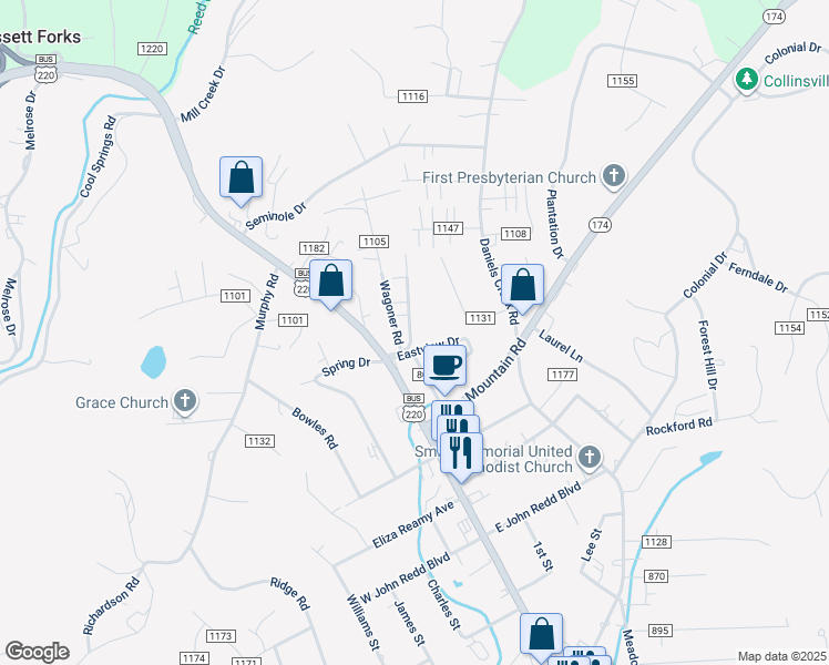 map of restaurants, bars, coffee shops, grocery stores, and more near 88 Alma Boulevard in Collinsville